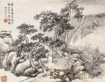 顾麟士 山水图 镜心 26.5×34.2cm